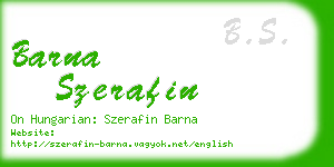 barna szerafin business card